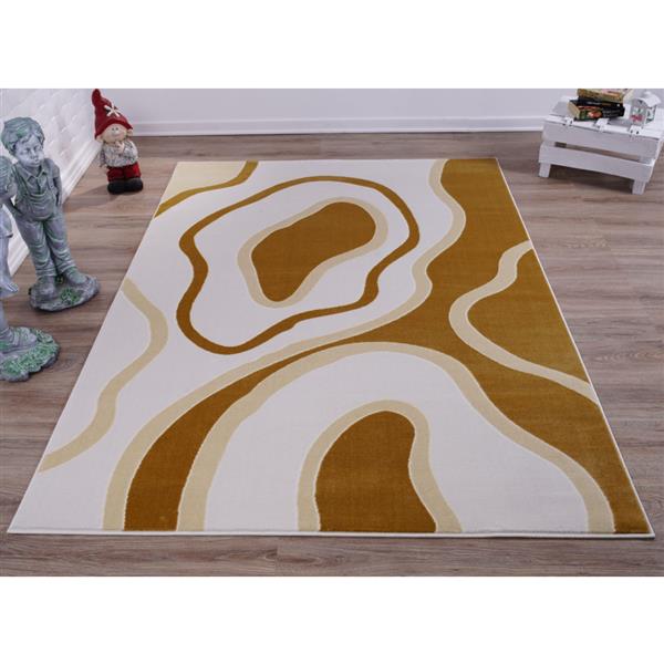 La Dole Rugs® Abstract Area Rug - 5-ft x 8-ft - Peach/Yellow