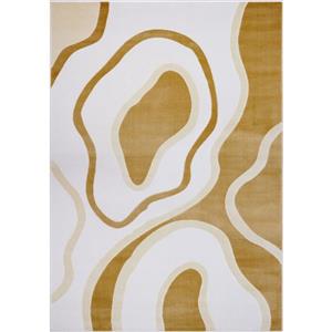 Tapis abstrait de La Dole Rugs(MD), 5 pi x 8 pi, pêche/jaune