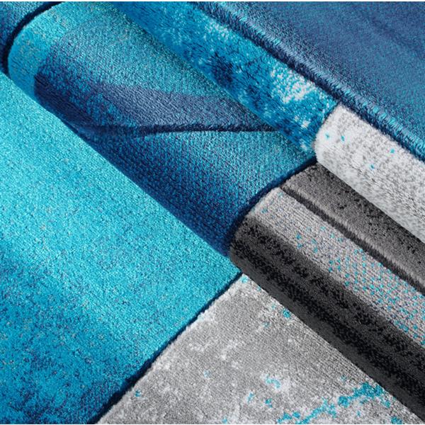 La Dole Rugs®  Adonis Geometric Area Rug - 3-ft x 10-ft - Turquoise/Black