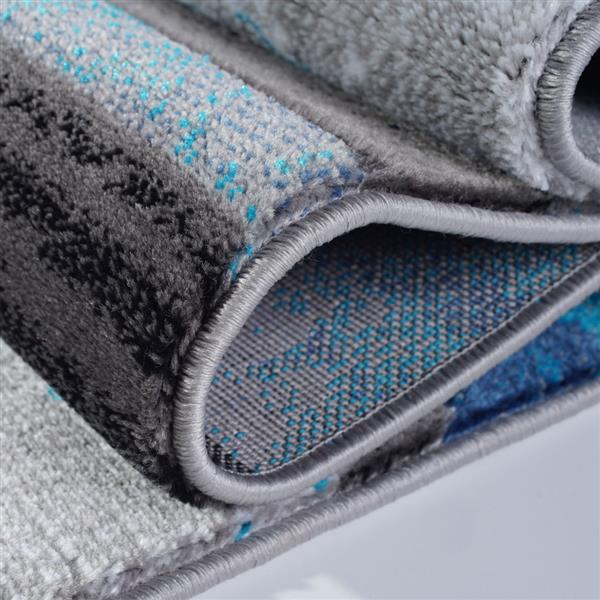 La Dole Rugs®  Adonis Geometric Area Rug - 3-ft x 10-ft - Turquoise/Black