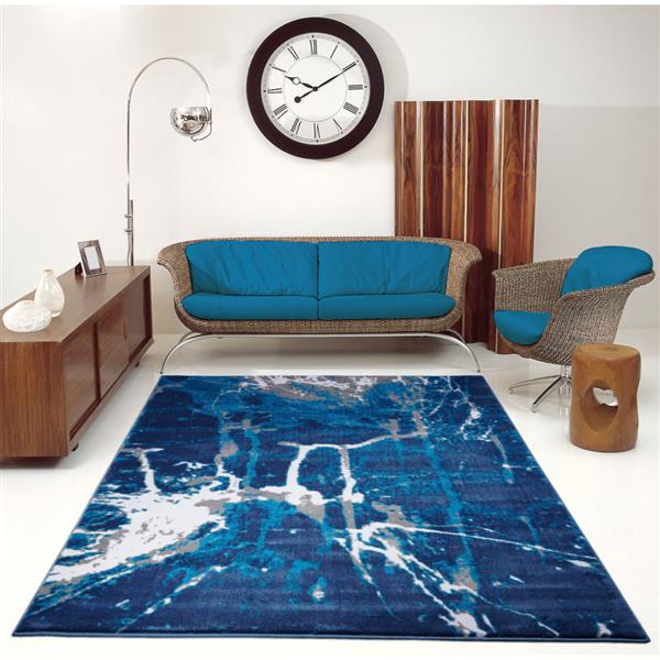 La Dole Rugs Anise Contemporary Abstract Area Rug 5 X 8 Blue Grey Ans10684 Rona