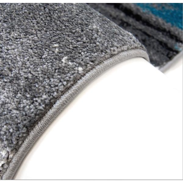 La Dole Rugs®  Copper Abstract Area Rug - 6-ft 2-in x 9-ft 2-in - Blue/Black