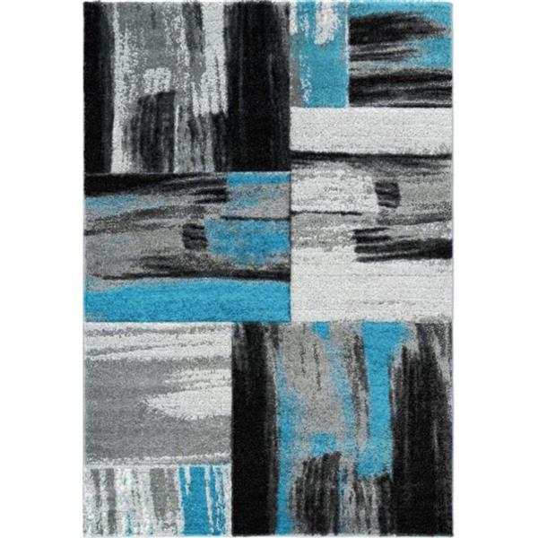 La Dole Rugs®  Copper Abstract Area Rug - 6-ft 2-in x 9-ft 2-in - Blue/Black