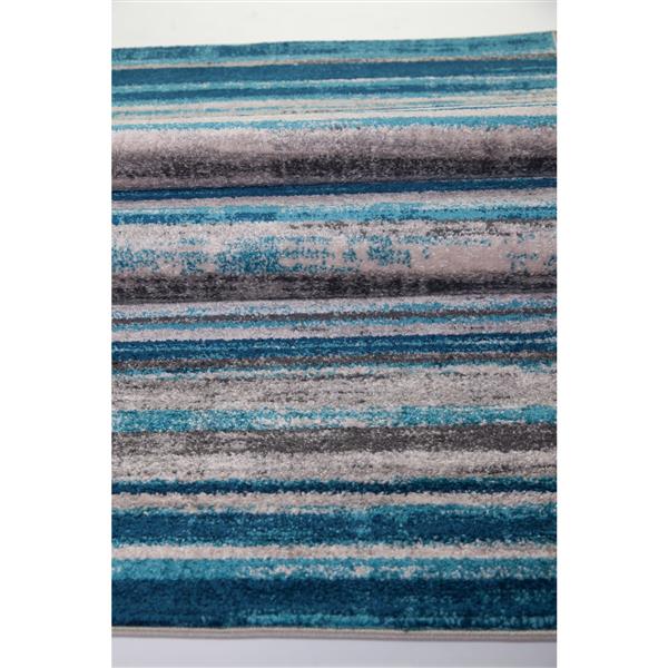 La Dole Rugs®  Kensington Line Abstract Rug - 4-ft x 6-ft - Blue/Ivory