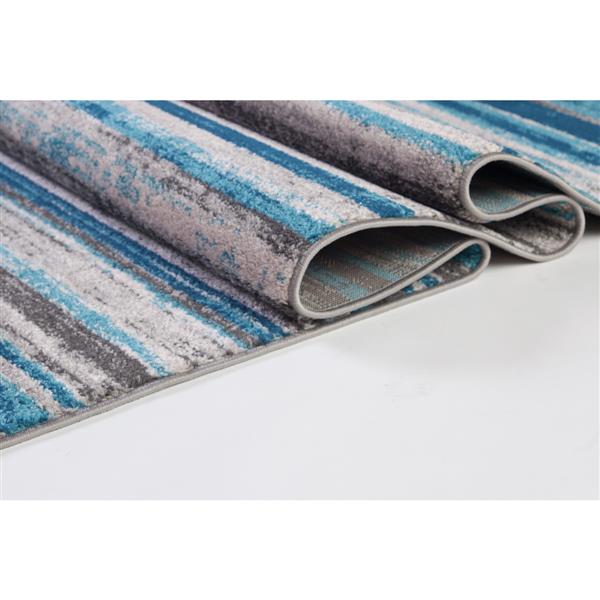 La Dole Rugs®  Kensington Line Abstract Rug - 5-ft x 8-ft - Blue/Ivory