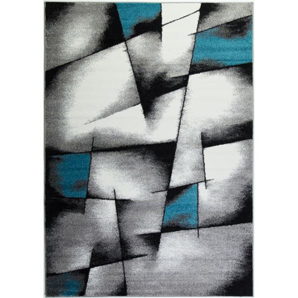 La Dole Rugs® Geometric Area Rug - 5-ft x 8-ft - Blue/Grey