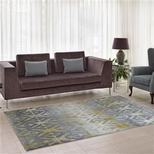 La Dole Rugs® Alfalfa Geometric European Area Rug - 7' x 10' - Silver/Gold