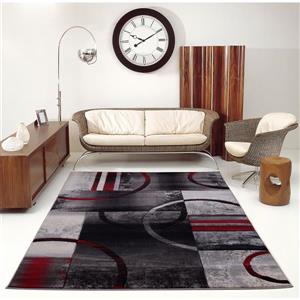 Tapis géométrique européenne «Adonis», 5 pi x 8 pi, noir/gris