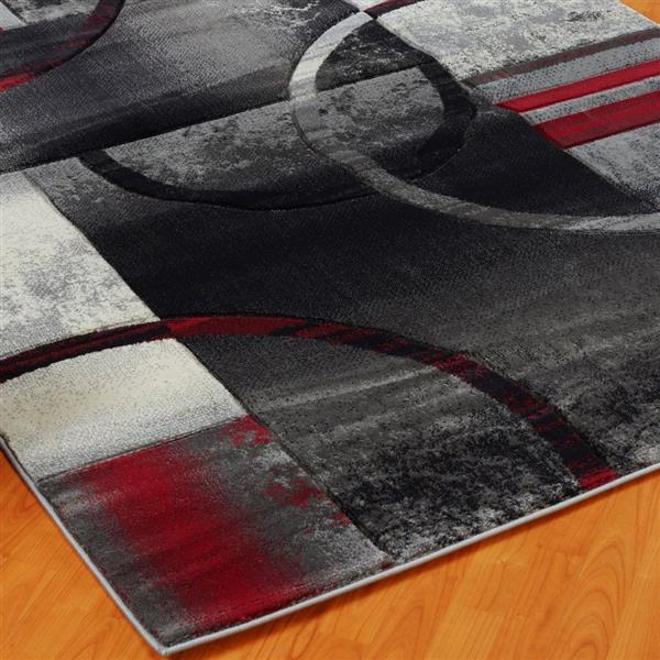 La Dole Rugs®  Adonis Geometric European Area Rug - 7-ft x 10-ft - Black/Grey