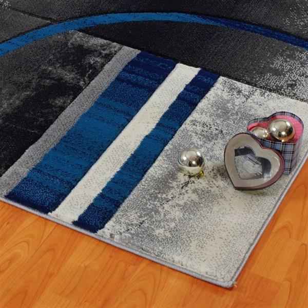 La Dole Rugs®  Adonis Geometric European Area Rug - 3-ft x 5-ft - Black/Grey