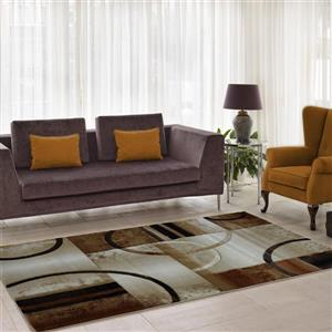 La Dole Rugs® Adonis Geometric European Area Rug - 5' x 8' - Beige/Brown