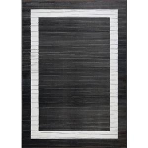 La Dole Rugs® Boarder Contemporary Area Rug - 4' x 6' - Black/White