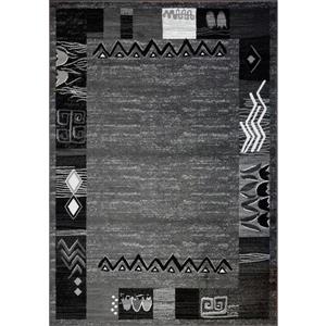 La Dole Rugs® Boarder Contemporary Rectangular Rug - 7' x 10' - Grey