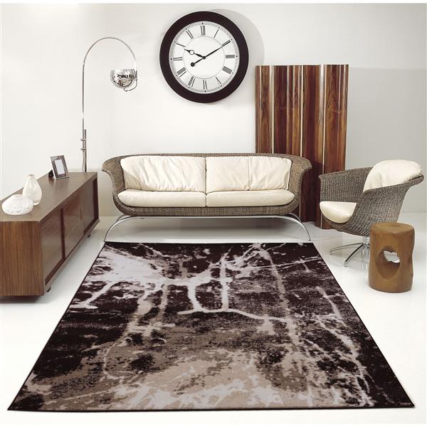 La Dole Rugs Anise Art Area Rug 3 X, Grey Brown And Cream Area Rugs
