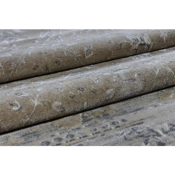 La Dole Rugs®  Abstract Garnet Contemporary Rug - 5-ft x 8-ft - Caramel/Grey