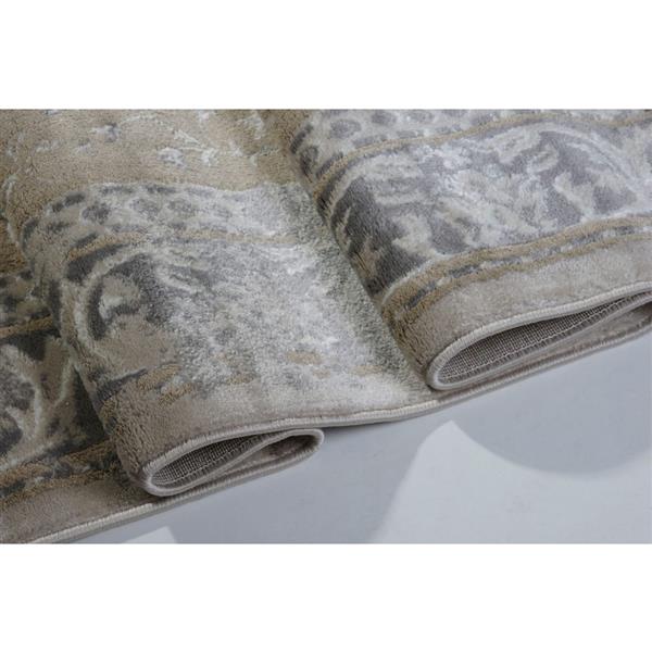 La Dole Rugs®  Abstract Garnet Contemporary Rug - 5-ft x 8-ft - Caramel/Grey