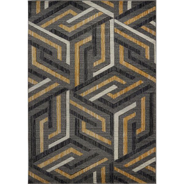 La Dole Rugs® Modern Area Rug - 8' x 11' - Dark Grey/Gold VCZ11816 | RONA