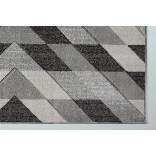 La Dole Rugs® Modern Area Rug - 3-ft x 5-ft - Grey/Black