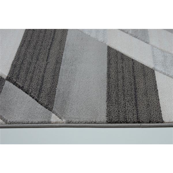 La Dole Rugs® Modern Area Rug - 3-ft x 5-ft - Grey/Black