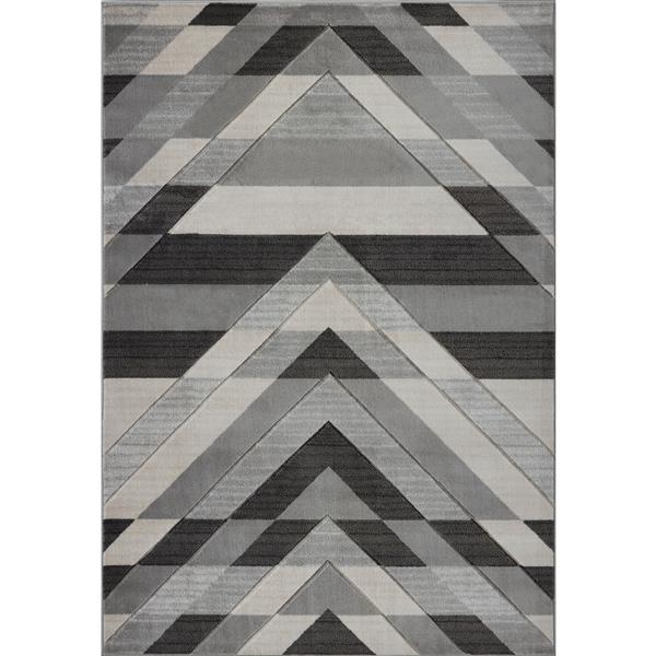 La Dole Rugs® Modern Area Rug - 3-ft x 5-ft - Grey/Black