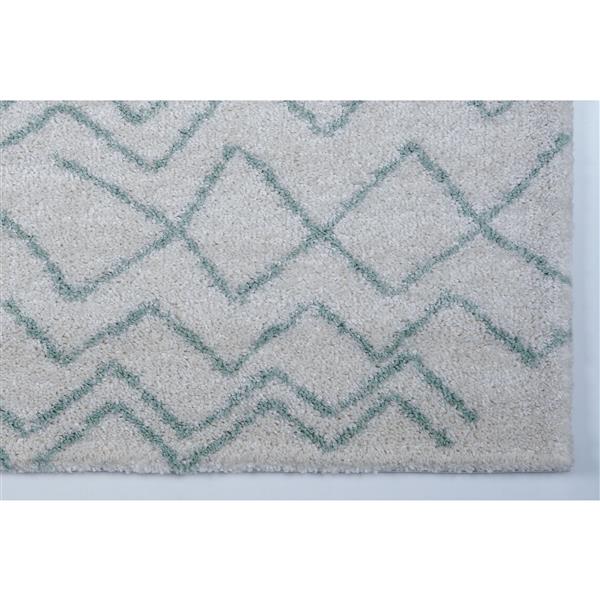 La Dole Rugs®  Contemporary Trellis Rectangular Rug - 5-ft x 8-ft - Ivory/Green