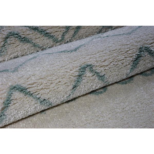 La Dole Rugs®  Contemporary Trellis Rectangular Rug - 5-ft x 8-ft - Ivory/Green
