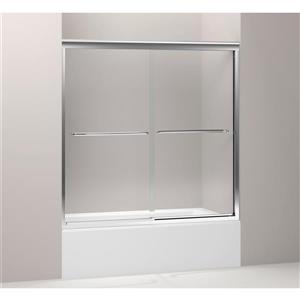 KOHLER Fluence Sliding Shower Door - 59.7-in - Glass - Silver