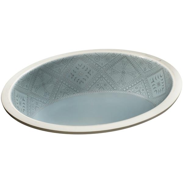 KOHLER Undermount Sink - 16.13-in x 8.2-in - Porcelain - Blue