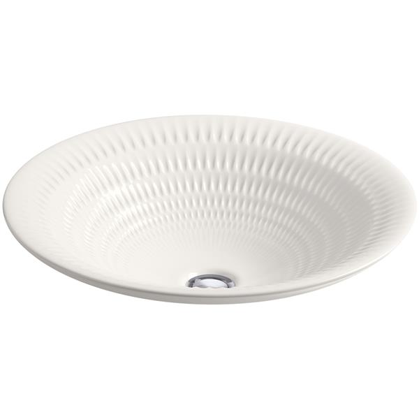 Vasque Derring, 17,69 po x 6 po, porcelaine, blanc