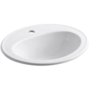 KOHLER Drop-in Sink - 17.5-in x 8.5-in - Porcelain - White