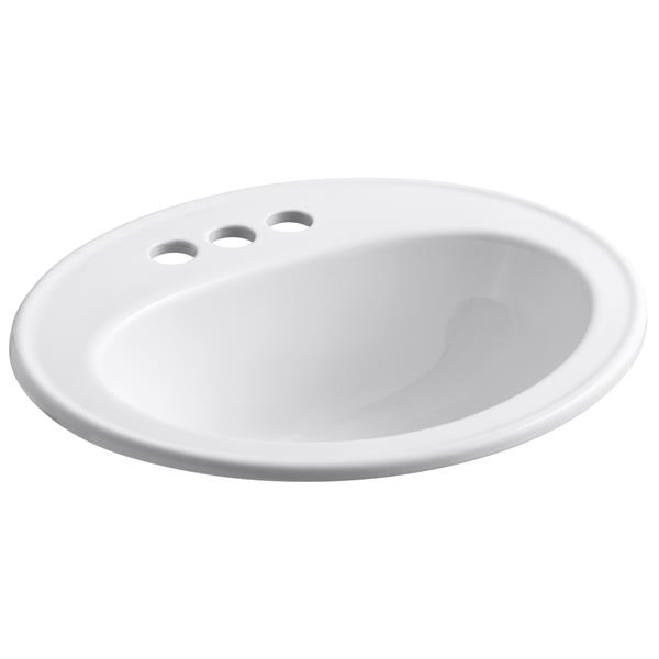 KOHLER Pennington Drop In Sink 17 5 In X 8 5 In Porcelain White   330676235 MainImage 001 L 