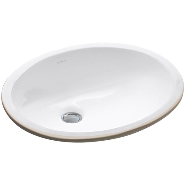 Lavabo sous-comptoir Caxton, 14 po x 7,5 po, porcelaine, blanc