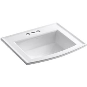 KOHLER Archer Drop-in Sink - 19.44-in x 7.88-in - Porcelain - White