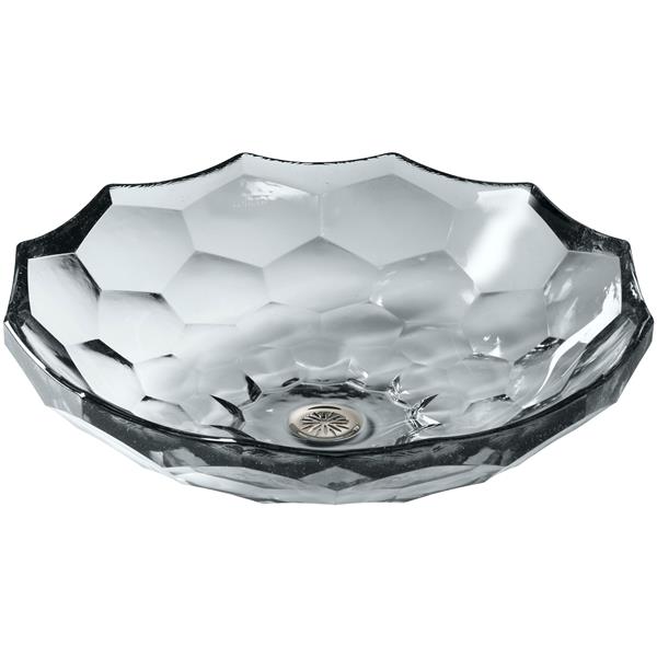 KOHLER Briolette Vessel Sink - 17.5-in x 4.75-in - Glass - Clear