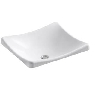 KOHLER DemiLav Vessel Sink - 15.63-in x 7-in - Cast Iron - White