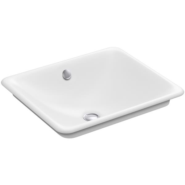 KOHLER Lavabo En Porcelaine Vitrifiée Au-dessus Du Comptoir En Blanc Avec Trop Plein