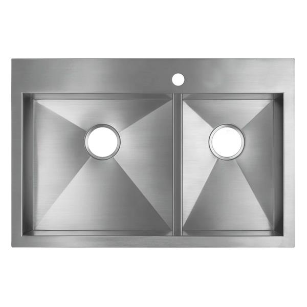 Kohler Vault Drop In Double Kitchen Sink 33 In Silver 3823 1 Na Rona