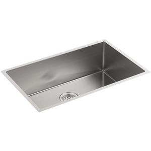 KOHLER Strive Undermount Single Kitchen Sink - 29-in - Silver