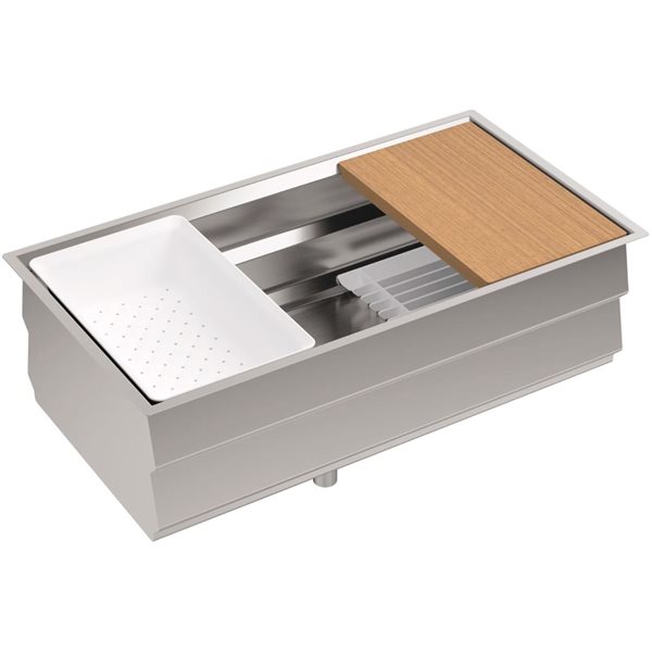 KOHLER Prolific Undermount Single Kitchen Sink - 33-in - Silver