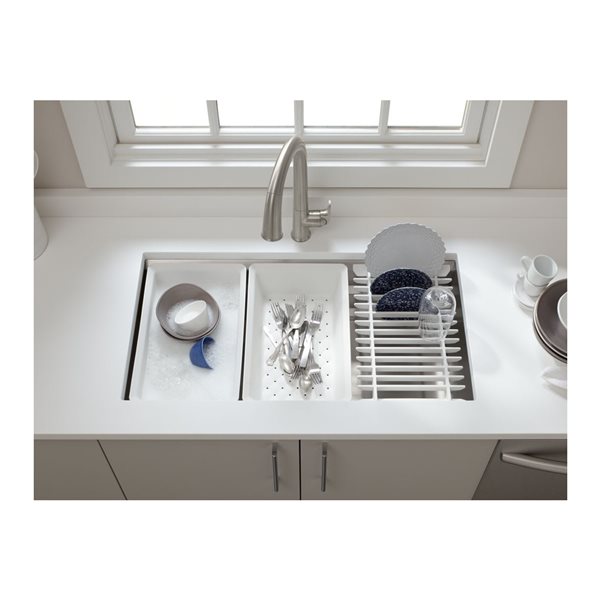 KOHLER Prolific Undermount Single Kitchen Sink - 33-in - Silver