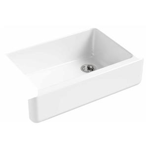 Évier de cuisine simple Whitehaven, 32,69 po, blanc