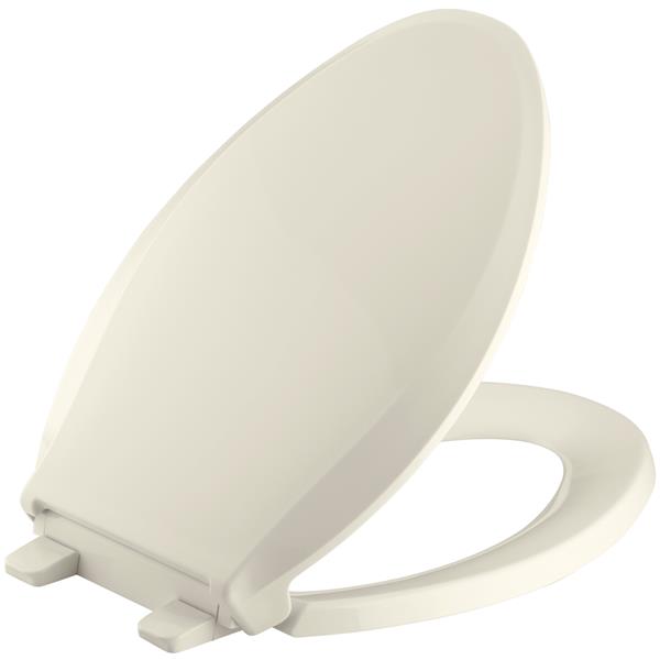 KOHLER K-4636-47 Cachet Quiet-Close with Grip-Tight Bumpers Elongated Toilet Seat Almond 