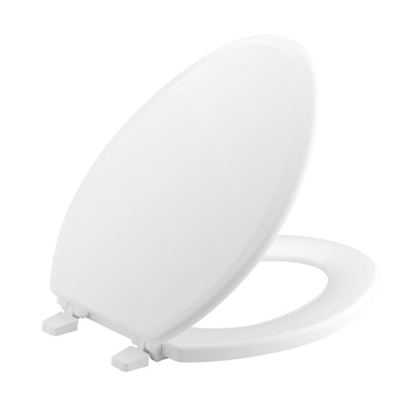 Siège de toilette Ridgewood, 18,6 po, bois, blanc