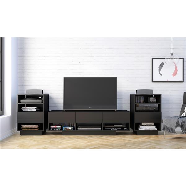 Nexera Stereo Entertainment Set Tv Stand And Audio Cabinet Black