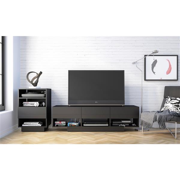 Nexera Stereo Entertainment Tv Stand And Audio Cabinet Black