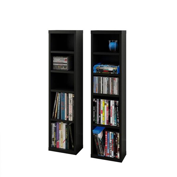 Nexera Sereni Ttv Stand Audio Cabinet Bookcase Black And Ebony