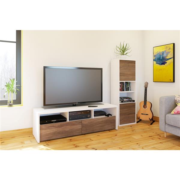 Nexera Liber T Tv Stand And Bookcase, White Tv Stand With Matching Bookcase