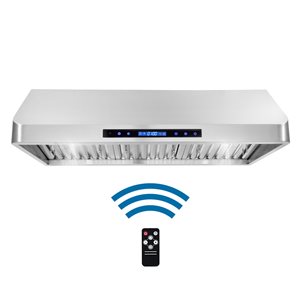 Cosmo Undercabinet Range Hood - 36-in - 500 CFM - Stainless Steel