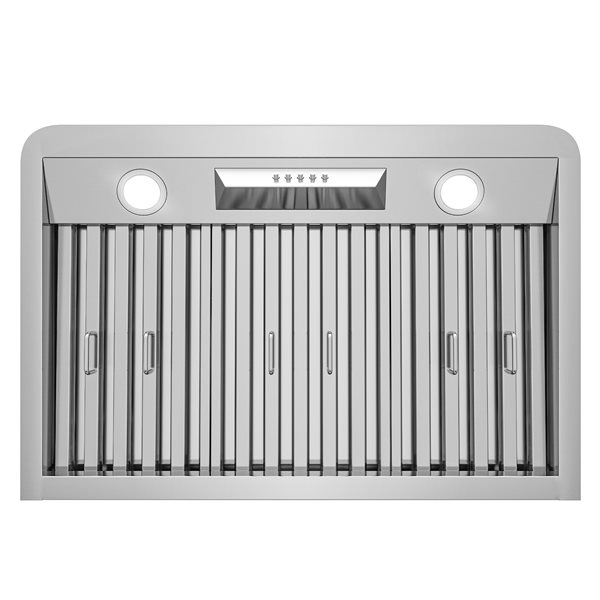 Cosmo 30-in  500 CFM Haven Collection Ducted Under Cabinet Range Hood w/ Button Control, LED Lights - Stainless Steel