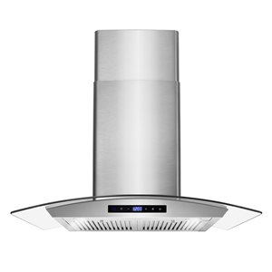Cosmo 30-in 380 CFM Vista Collection Ducted Wall Mount Range Hood w/ Touch Controls and LED Lights - Stainless Steel